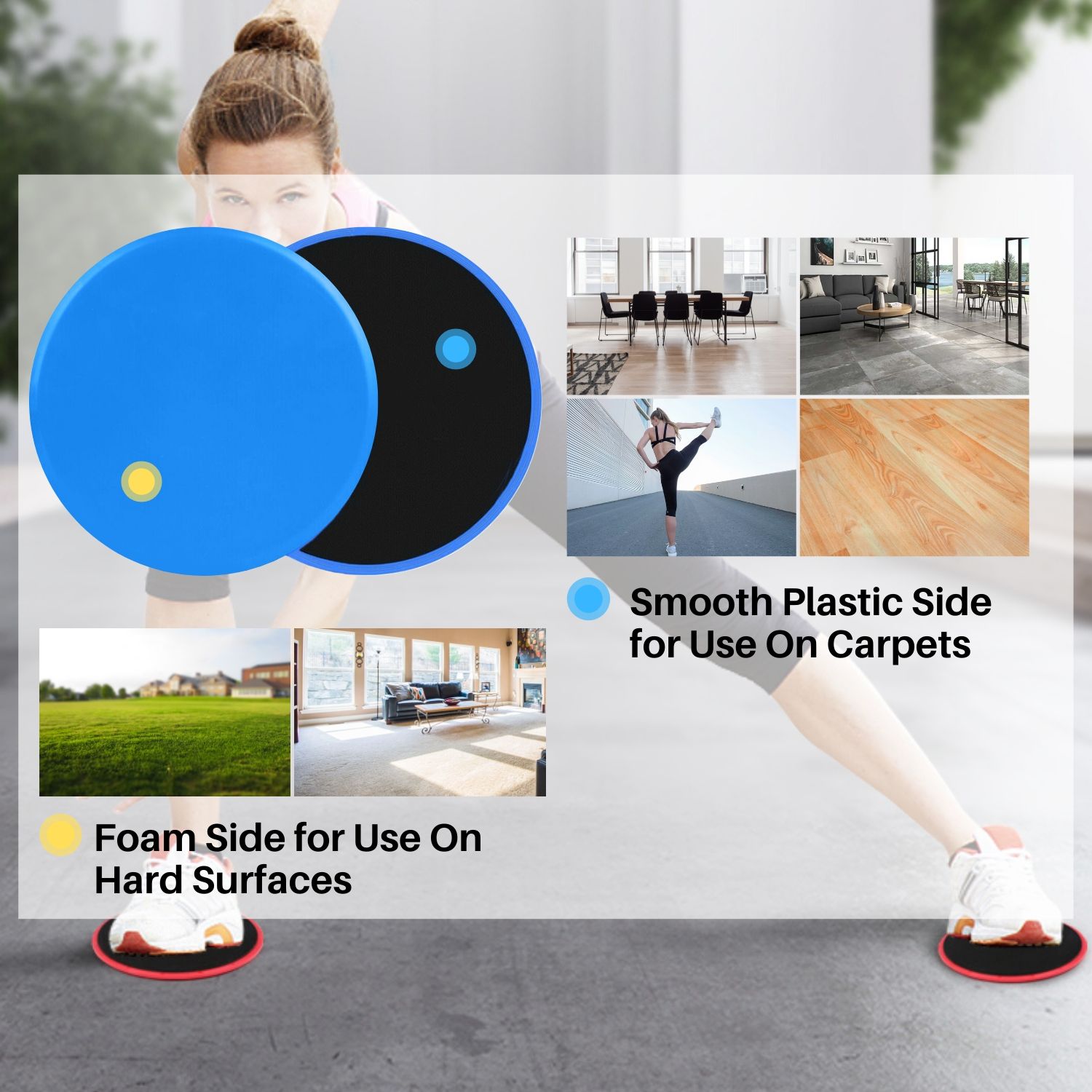 Kalovin Core Sliders – Dual Sided Gliding Discs Used on Carpet or Hardwood  Floors. Perfect for Abdominal & Core Workouts at Home or Travel – Kalovin  Classic Shop